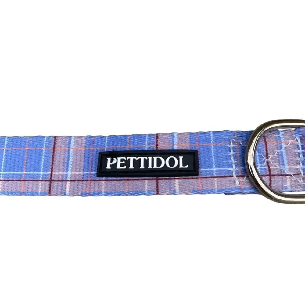 NWOT New Pettidol Dog Pet Collar w/Quick Release Buckle Lilac/Pink Plaid Pattern